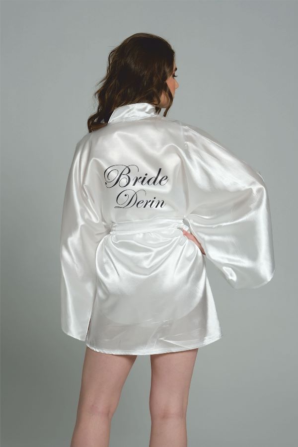 Çan Kol Beyaz Bride Kimono